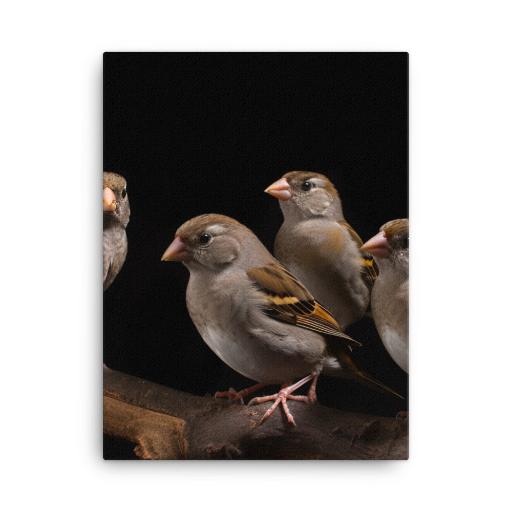 Flock of Society Finches Canvas - PosterfyAI.com