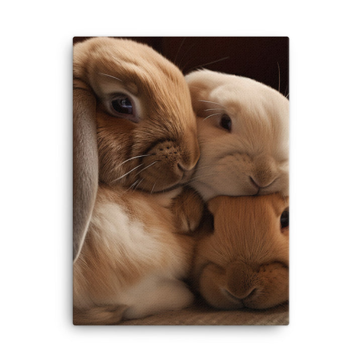 French Lop Family Time Canvas - PosterfyAI.com