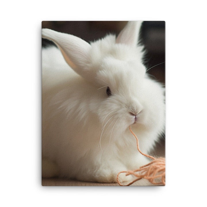 Angora Rabbit Playtime Canvas - PosterfyAI.com