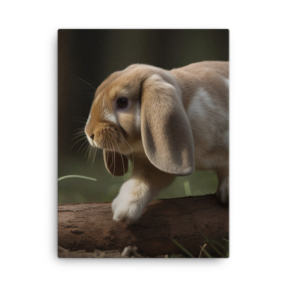 Adventurous English Lop Canvas - PosterfyAI.com