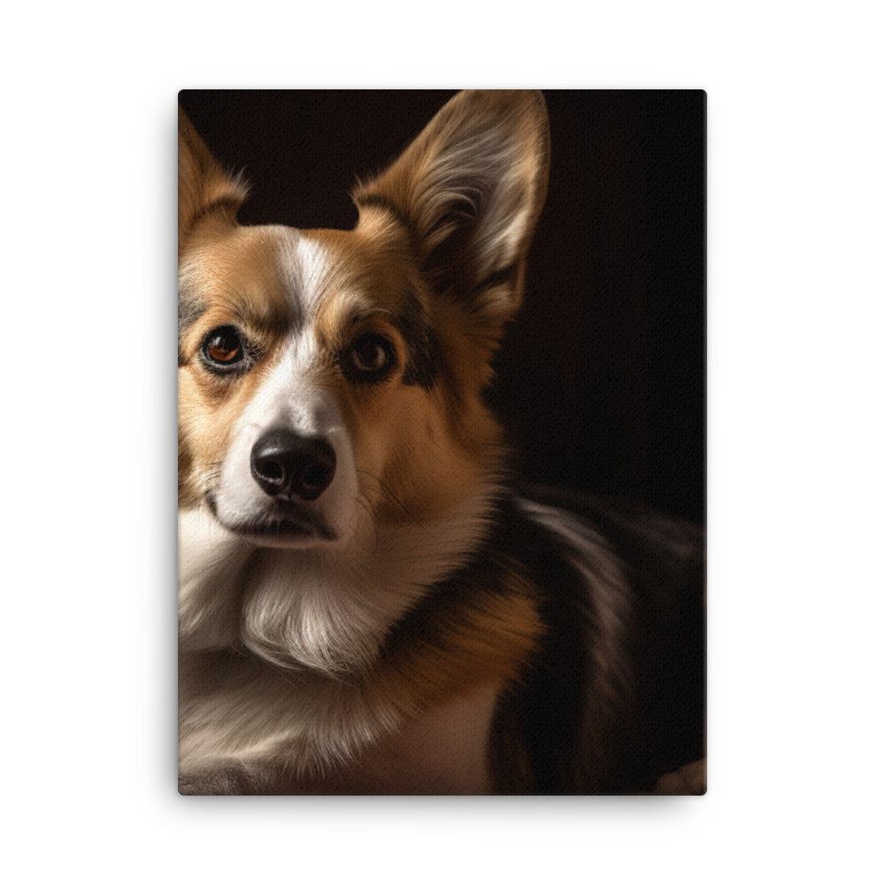 Welsh Corgi Portrait Canvas - PosterfyAI.com