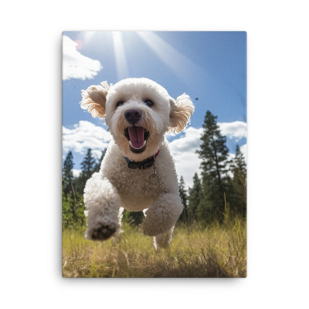 The Playful Poodle Canvas - PosterfyAI.com