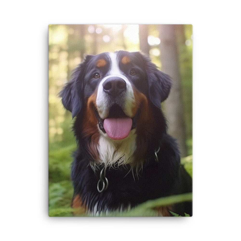 Serene Bernese Mountain Dog Canvas - PosterfyAI.com