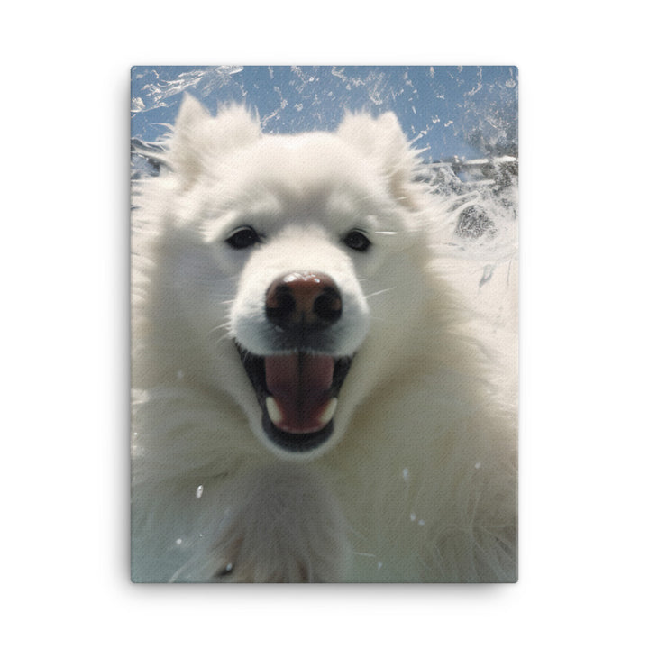 Samoyed Splash Canvas - PosterfyAI.com