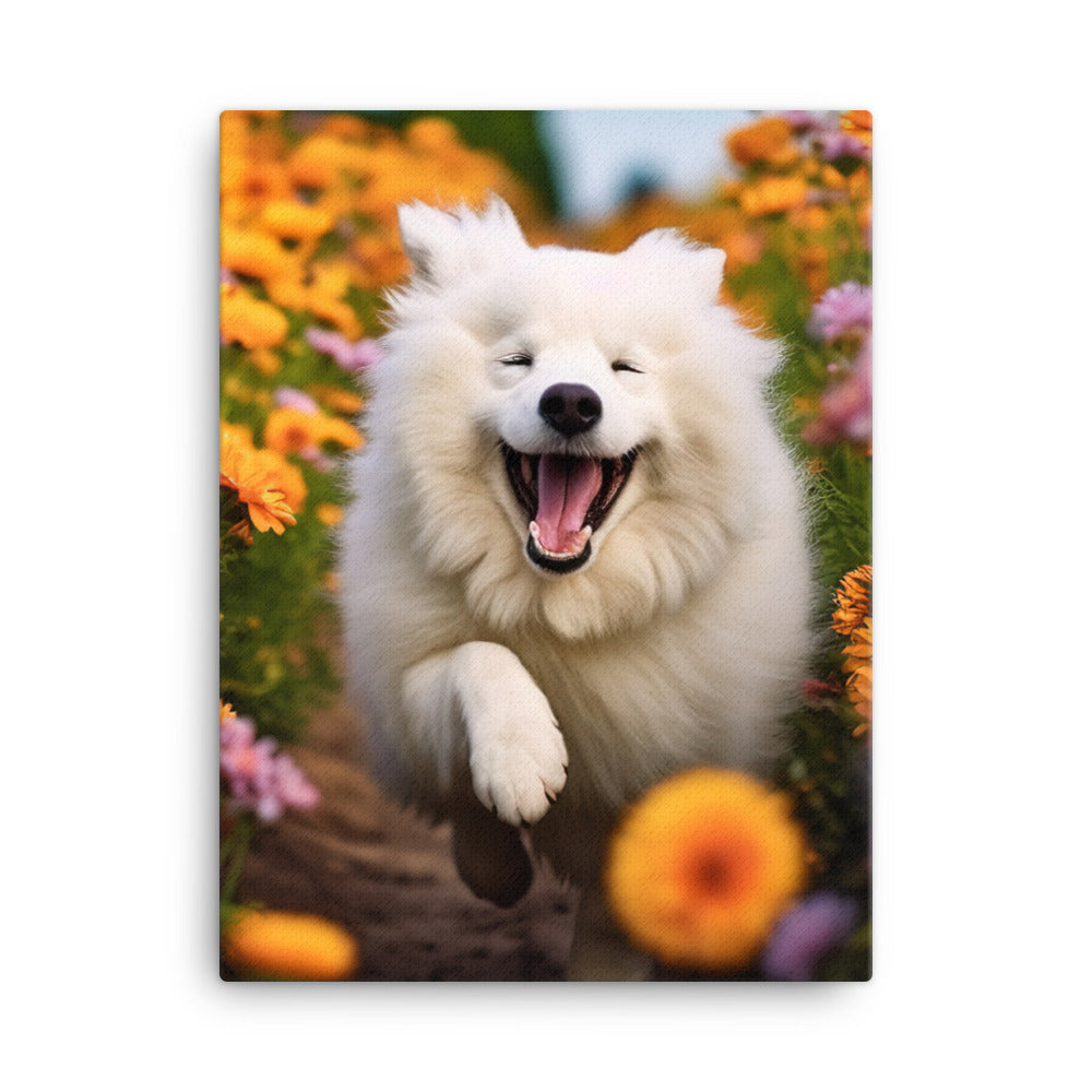 Samoyed Smile Canvas - PosterfyAI.com