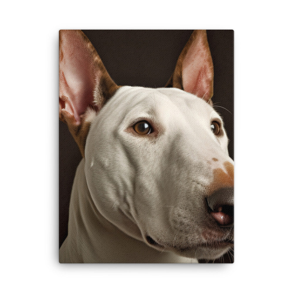 Regal Bull Terrier Portrait Canvas - PosterfyAI.com