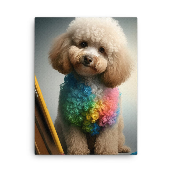 Poodle in colorful abstract style Canvas - PosterfyAI.com