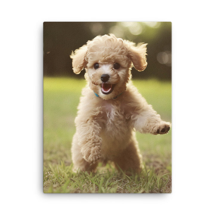 Playful Poodle Pup Canvas - PosterfyAI.com