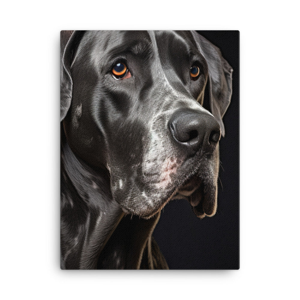 Noble Great Dane Portrait Canvas - PosterfyAI.com