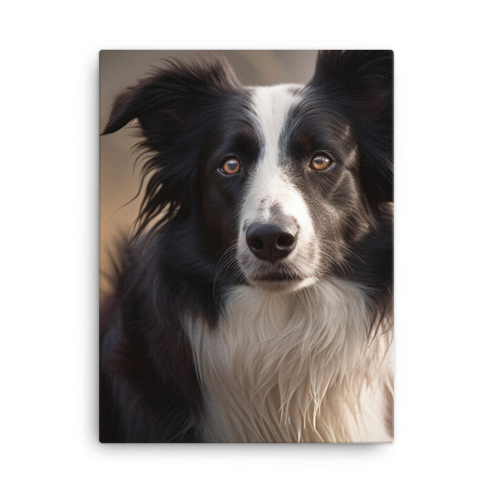 Majestic Border Collie Portrait Canvas - PosterfyAI.com