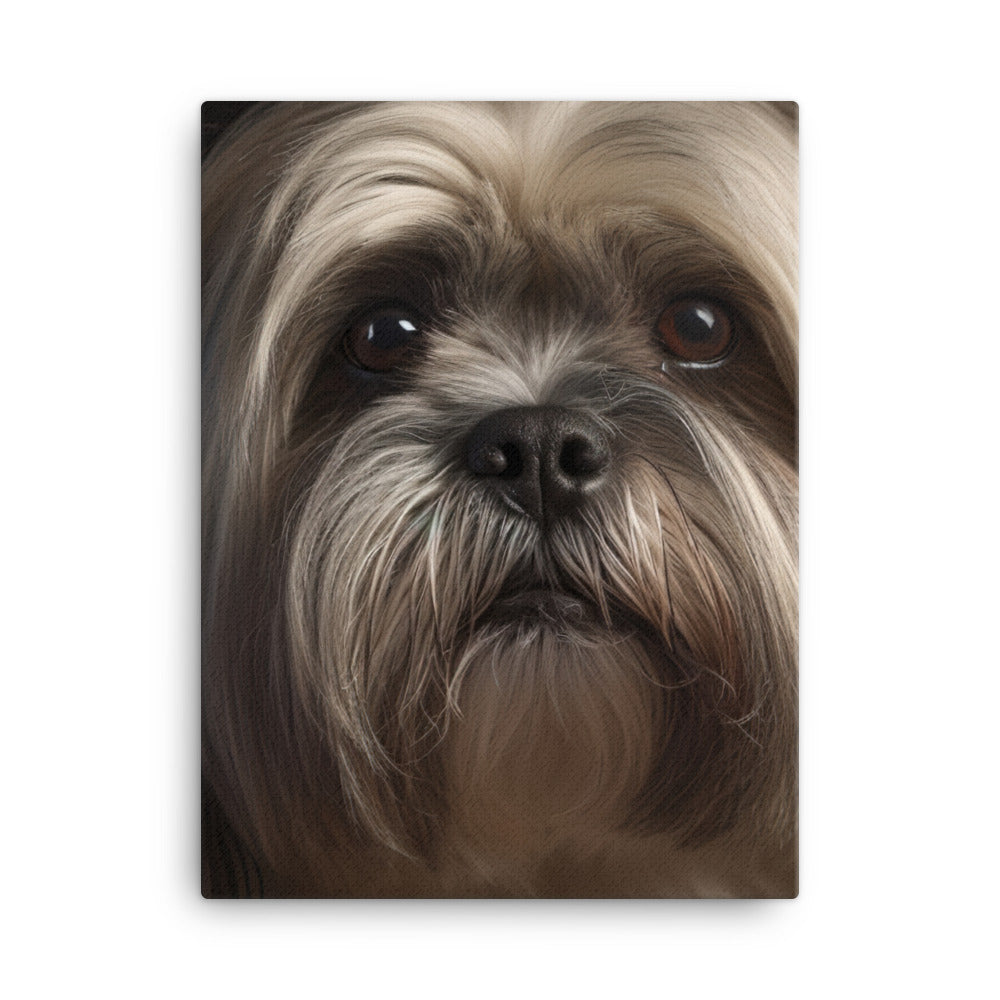 Lhasa Apso Glamour Shot Canvas - PosterfyAI.com