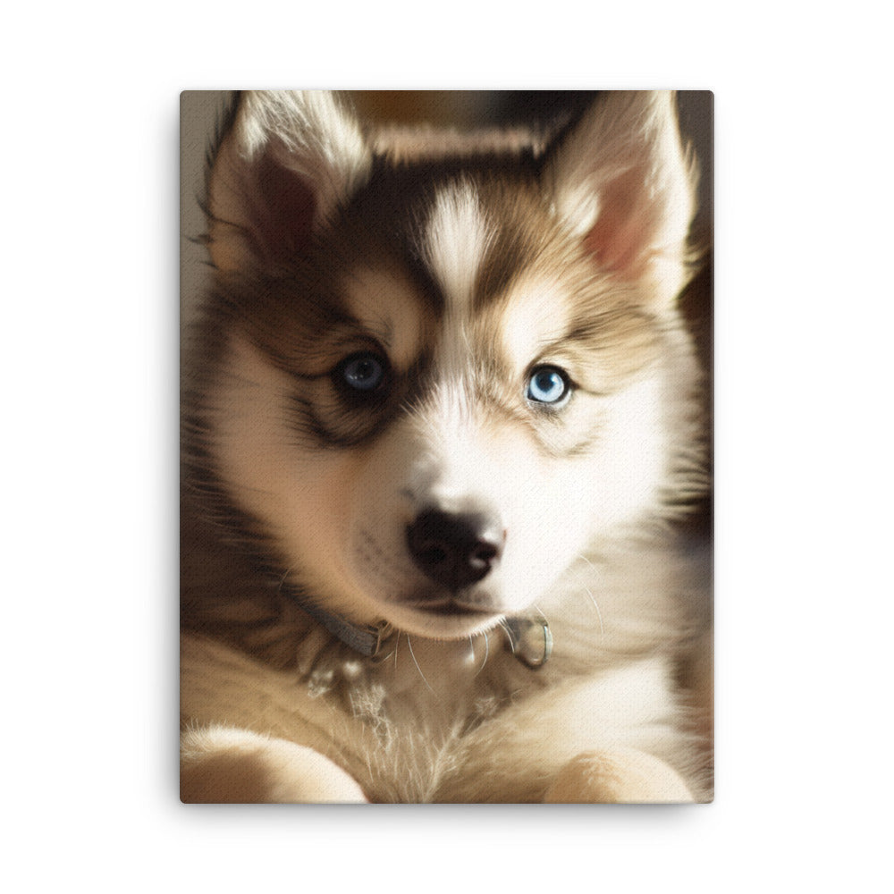 Gentle Alaskan Malamute Pup Canvas - PosterfyAI.com