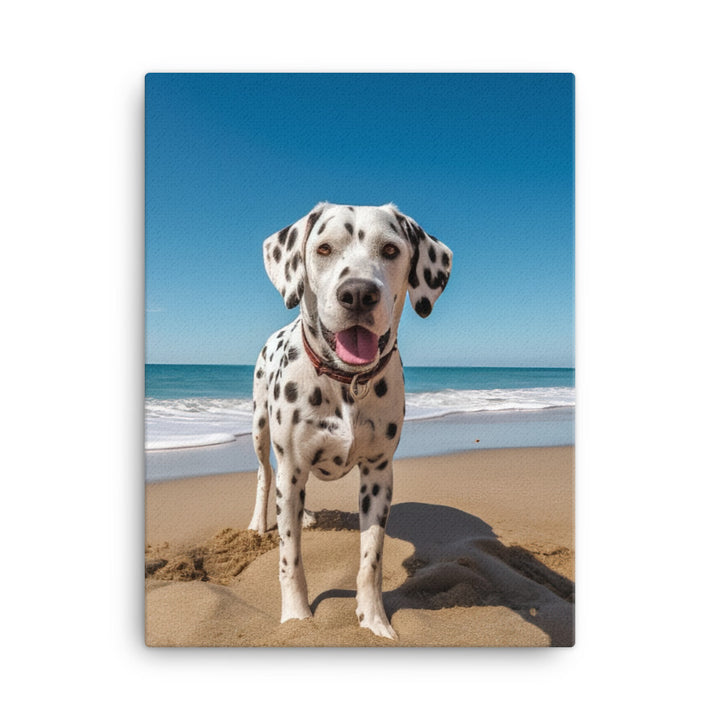 Dalmatian on the Beach Canvas - PosterfyAI.com