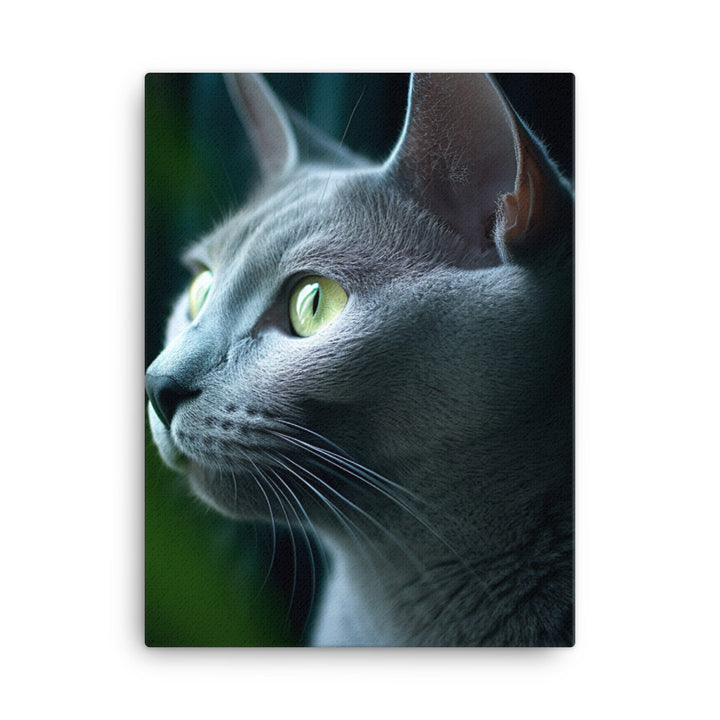 Russian Blue Cat Canvas - PosterfyAI.com