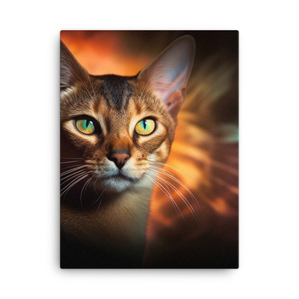 Enigmatic Aura of Abyssinian Cat Canvas - PosterfyAI.com