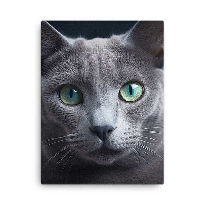 Beauty of Russian Blue Cat Canvas - PosterfyAI.com