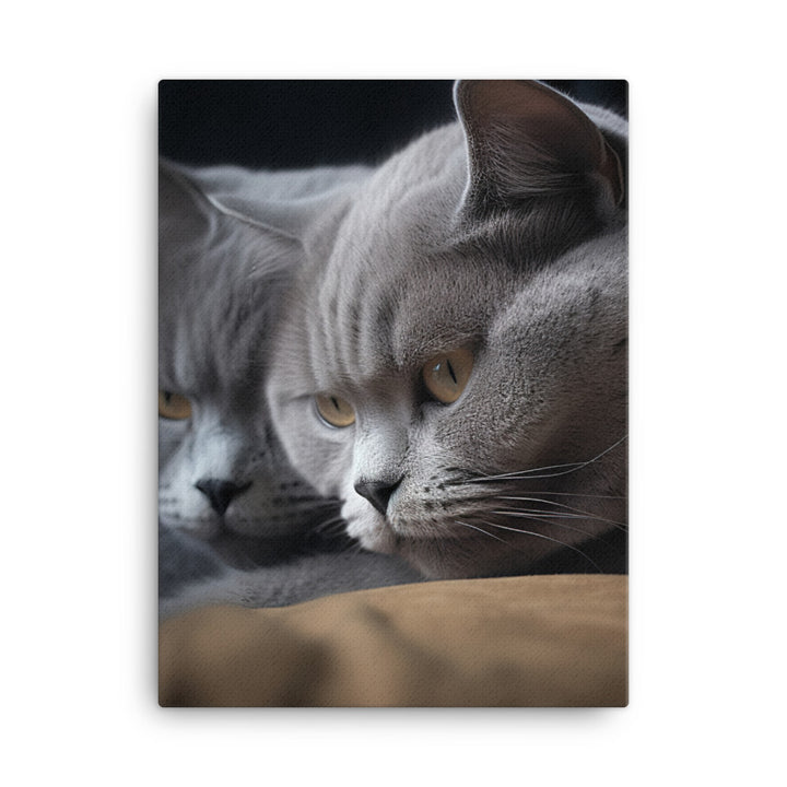 British Shorthair Cat Canvas - PosterfyAI.com