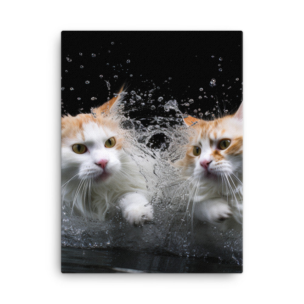 Graceful Turkish Van Cat Canvas - PosterfyAI.com