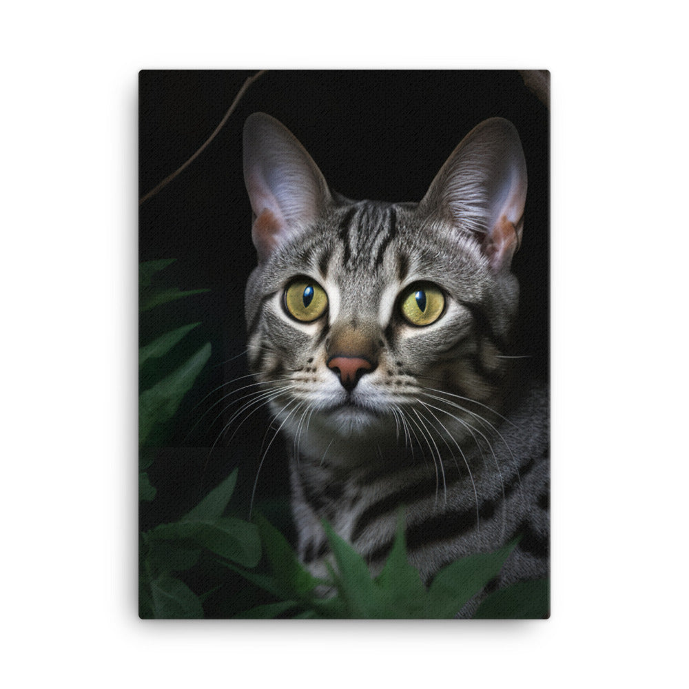 Egyptian Mau Cat Canvas - PosterfyAI.com