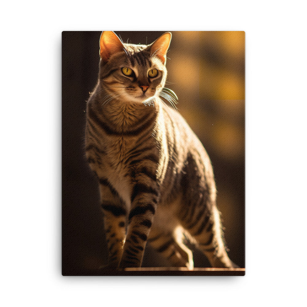 Egyptian Mau Cat Canvas - PosterfyAI.com