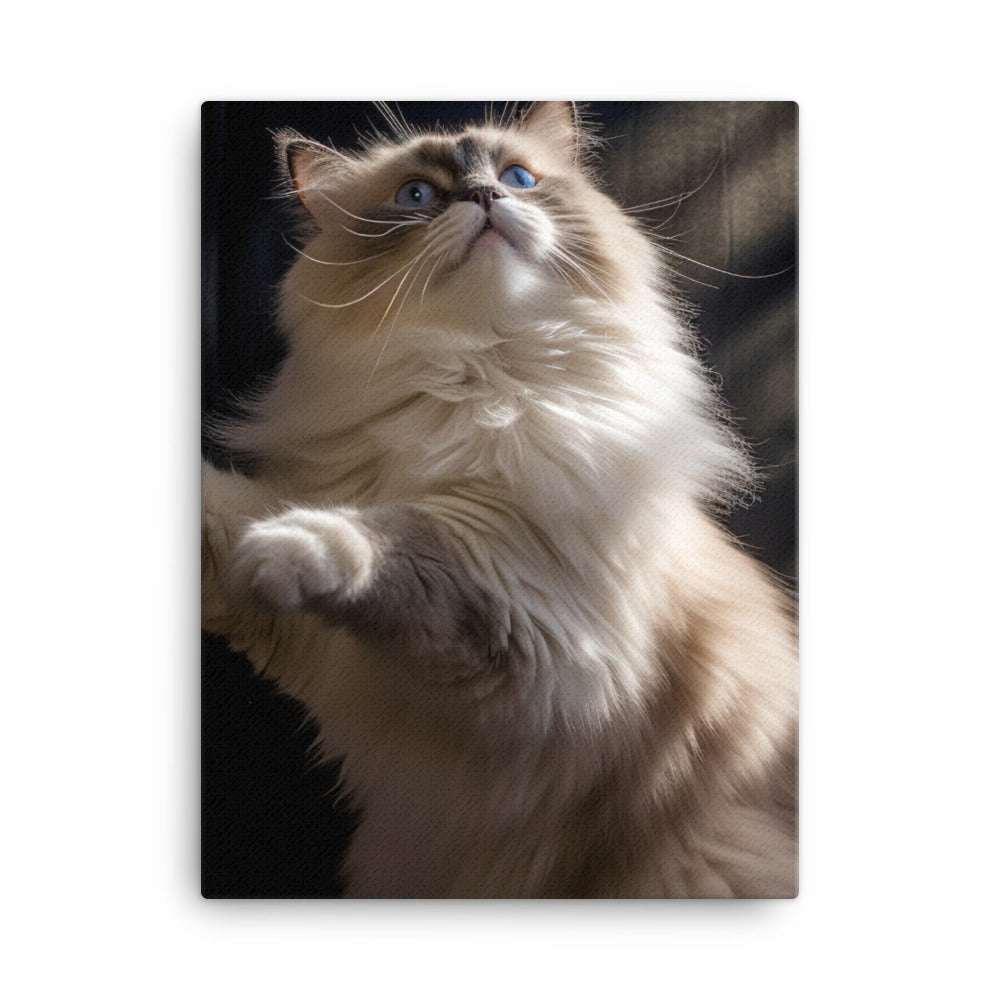 Ragdoll Cat in Motion Canvas - PosterfyAI.com