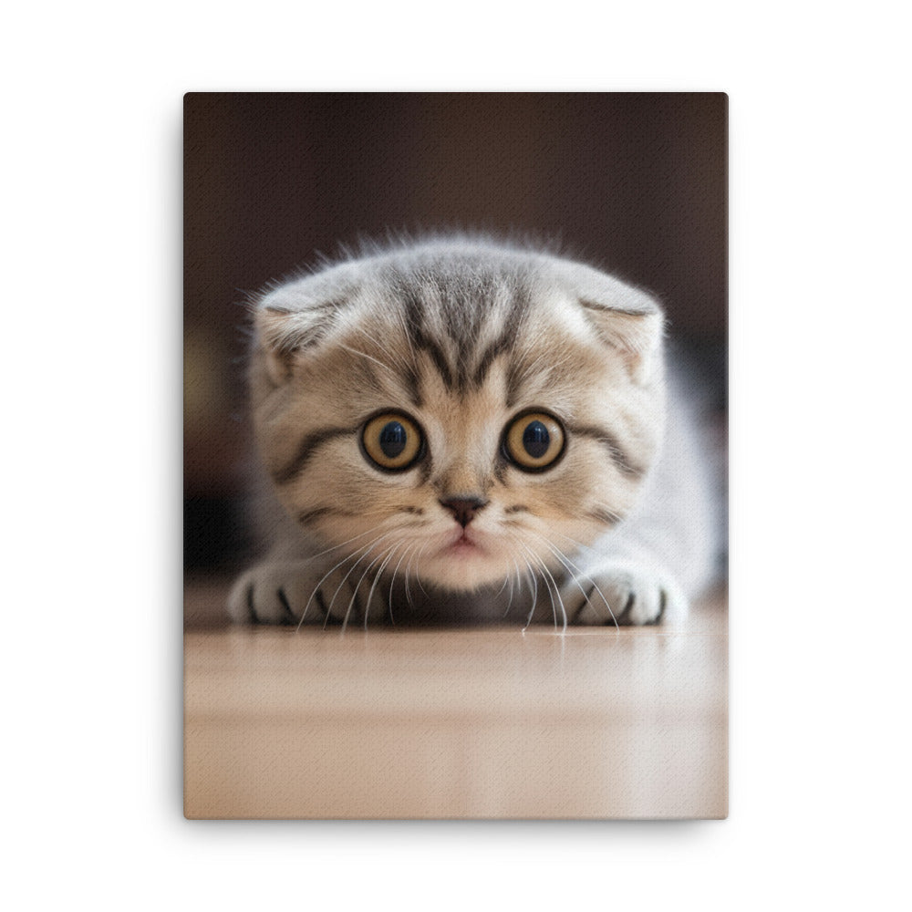 Scottish Fold Kitten Canvas - PosterfyAI.com