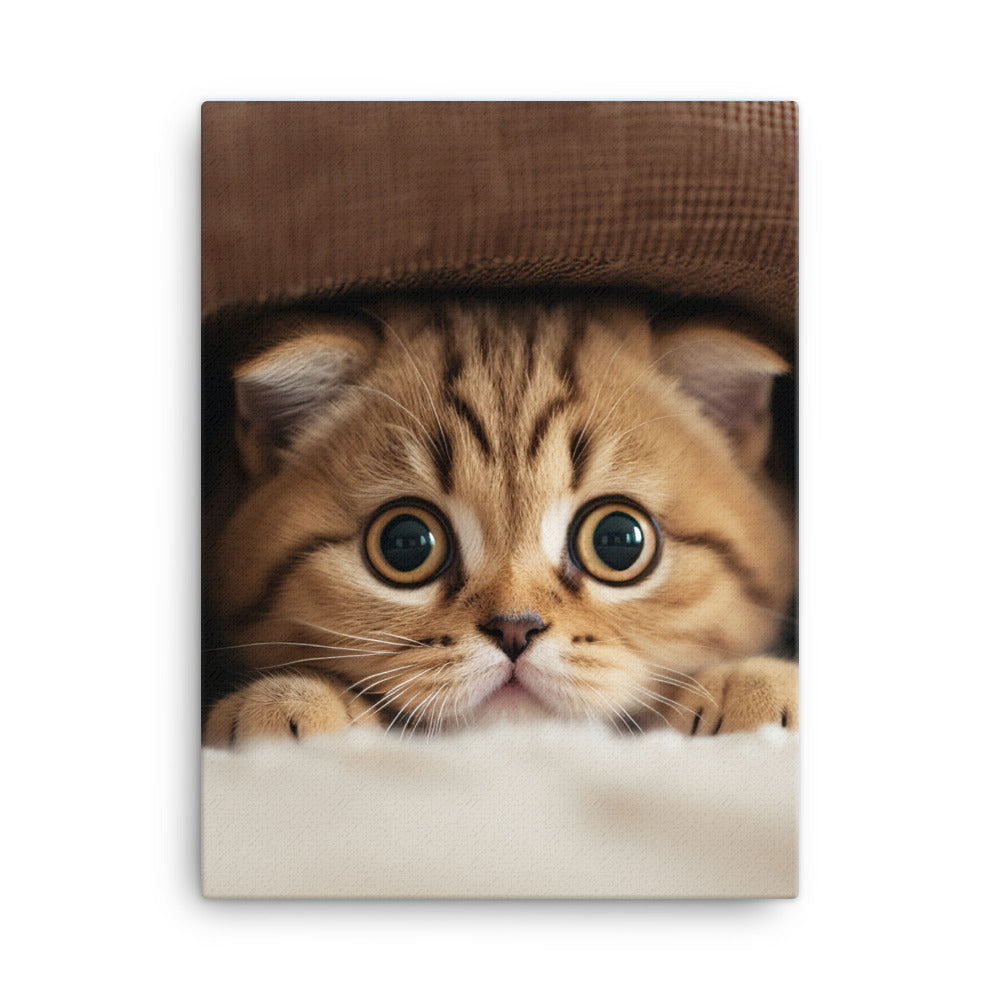 Scottish Fold Kitten Canvas - PosterfyAI.com