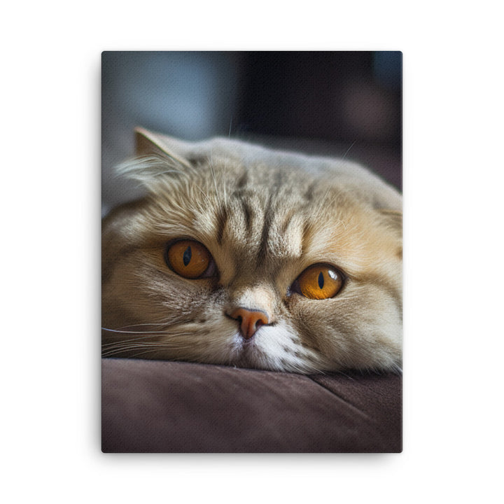 Scottish Fold Cat Canvas - PosterfyAI.com