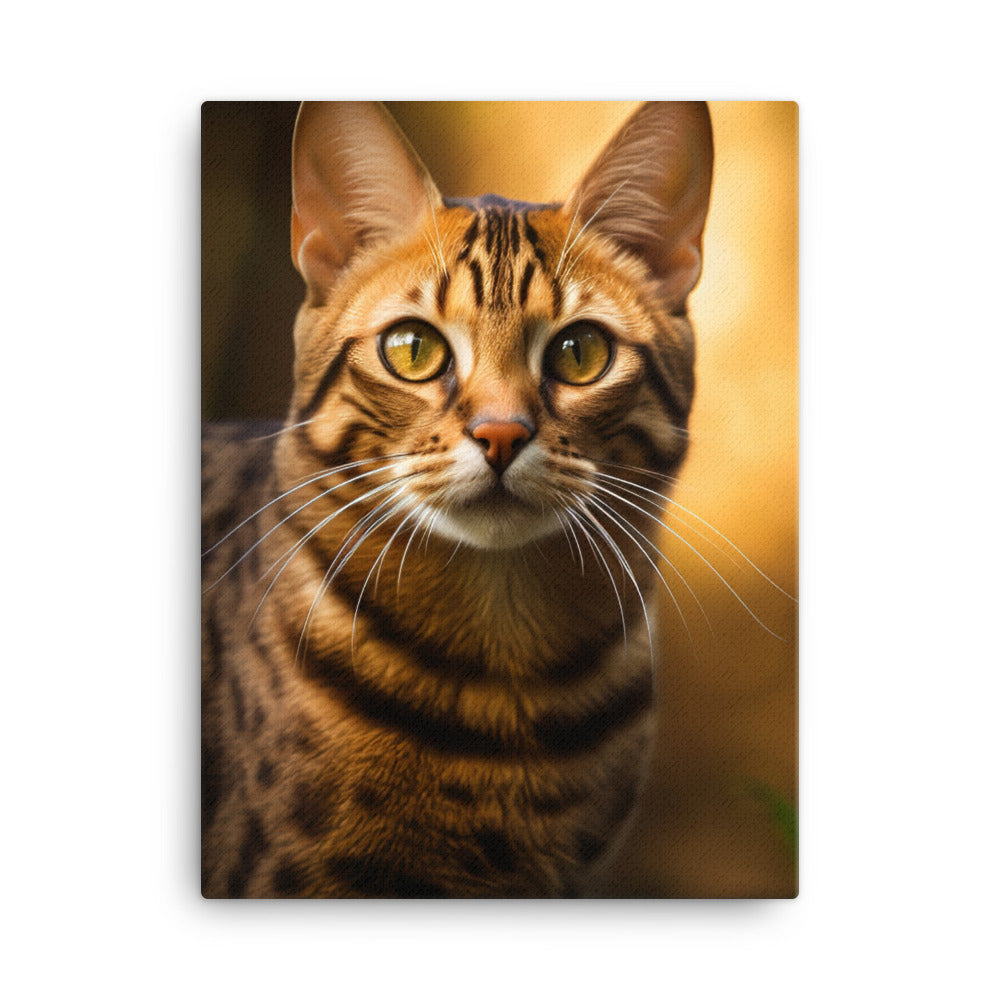 Majestic Beauty of Bengal Cat Canvas - PosterfyAI.com