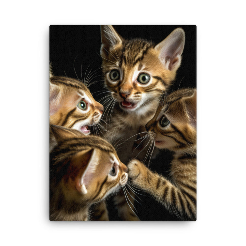 Bengal Kitten Canvas - PosterfyAI.com