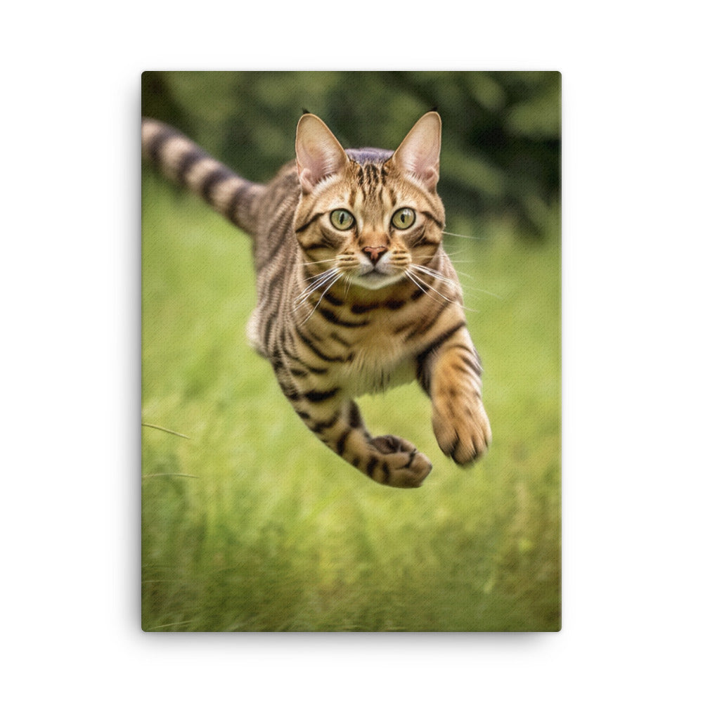 Bengal Cat Hunting Adventure Canvas - PosterfyAI.com