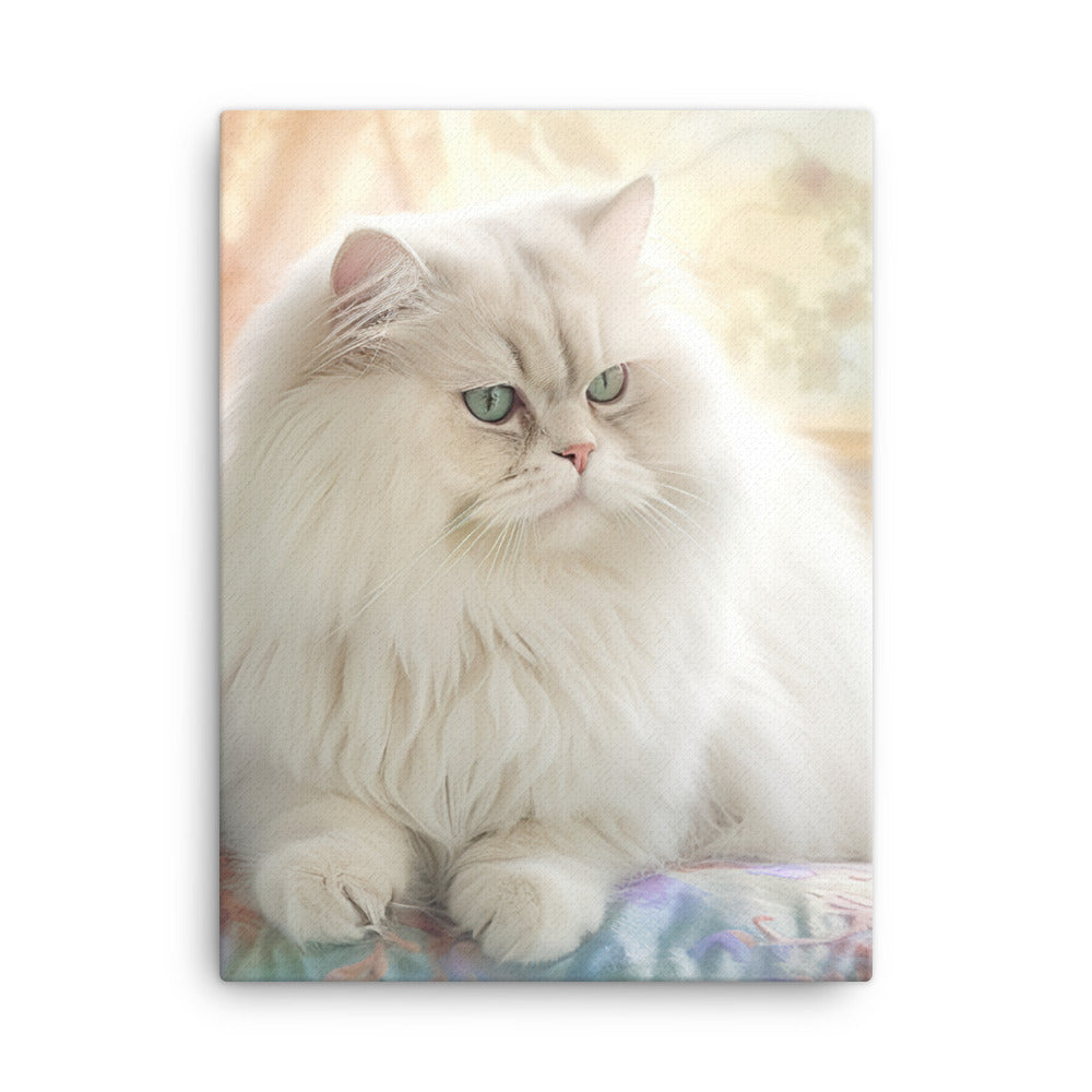 Persian Cat in Dreamy Pastel Canvas - PosterfyAI.com