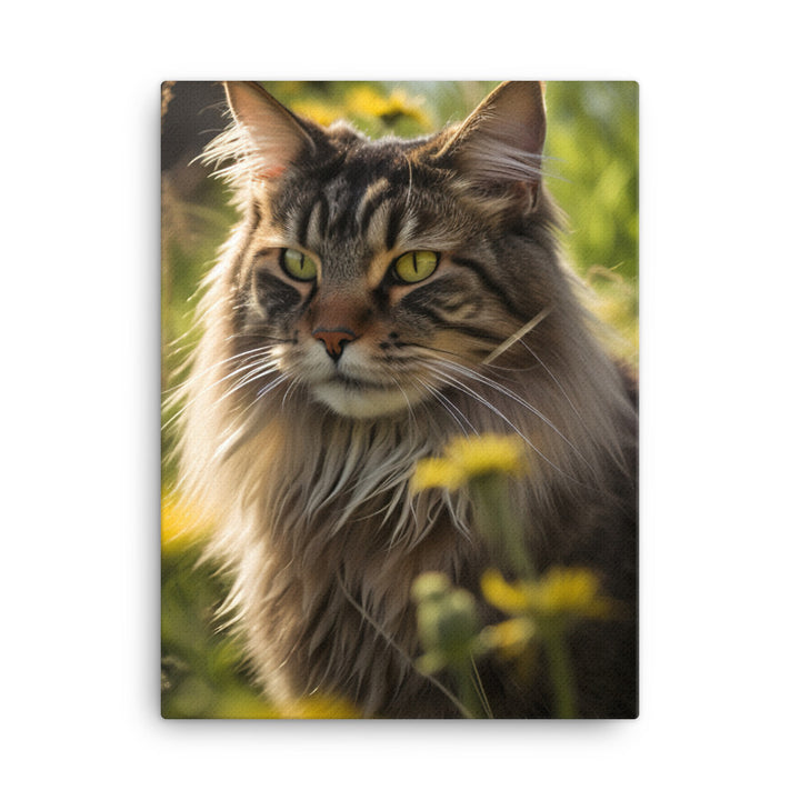 Maine Coon in Natural Habitat Canvas - PosterfyAI.com