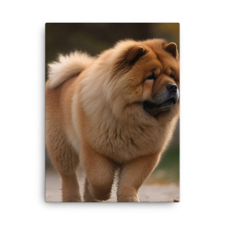 Chow Chow Taking a Leisurely Stroll Canvas - PosterfyAI.com