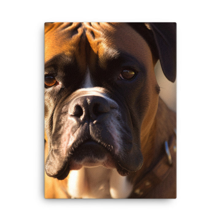 Boxer Portrait in Sunlight Canvas - PosterfyAI.com