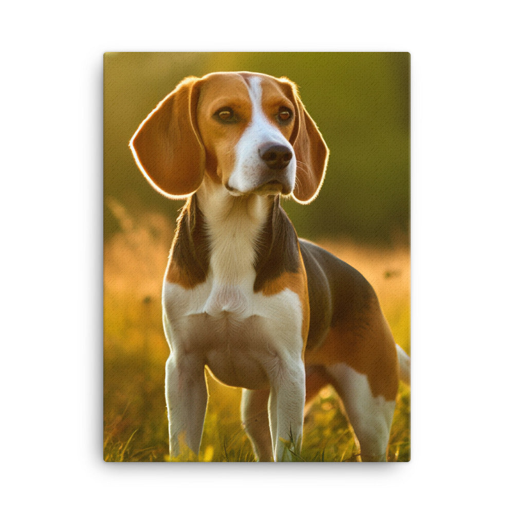 Beagle on the hunt Canvas - PosterfyAI.com