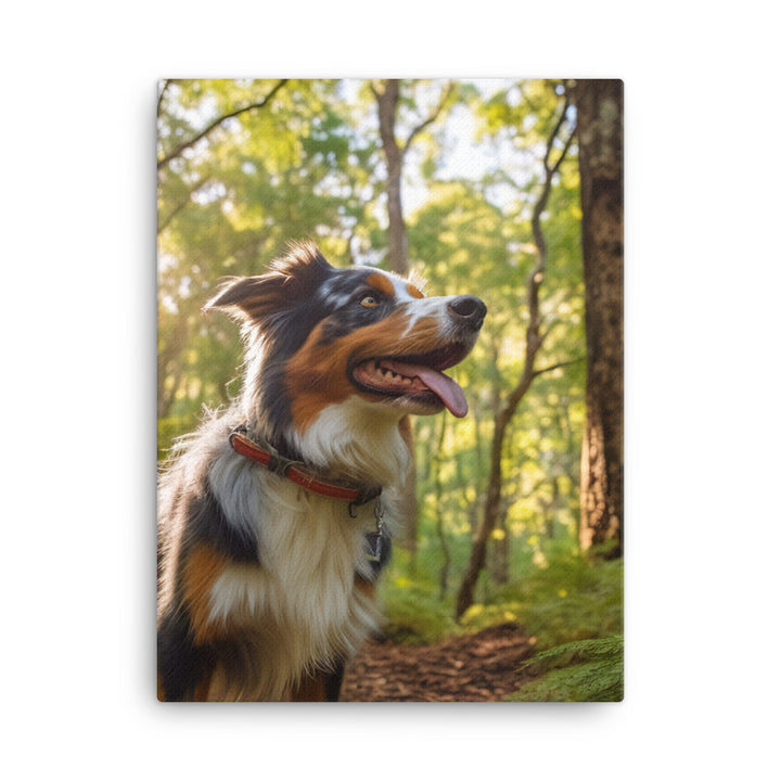 Australian Shepherd as it hikes Canvas - PosterfyAI.com