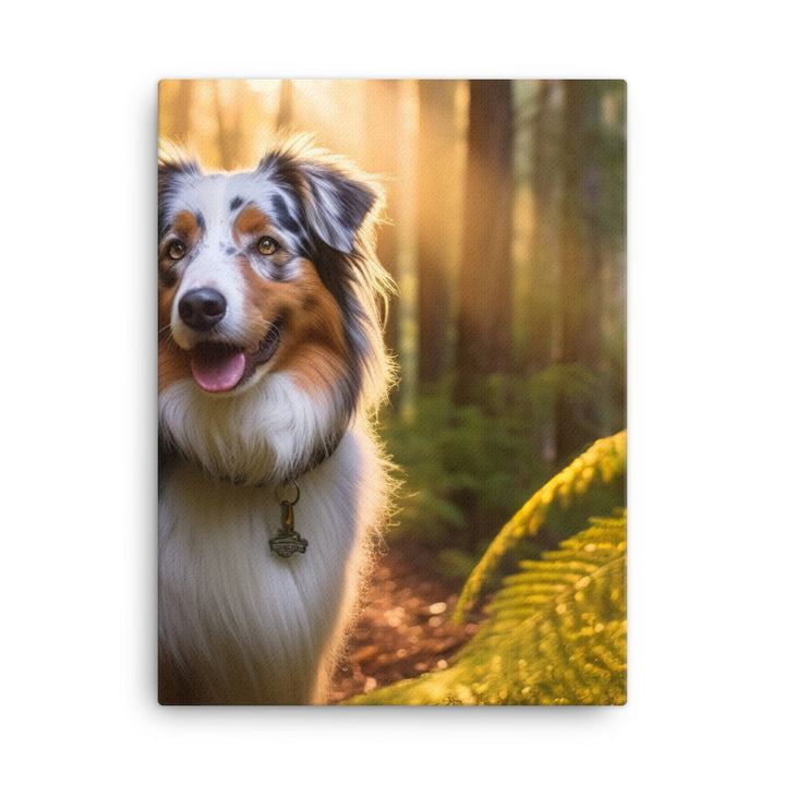 Australian Shepherd as it hikes Canvas - PosterfyAI.com