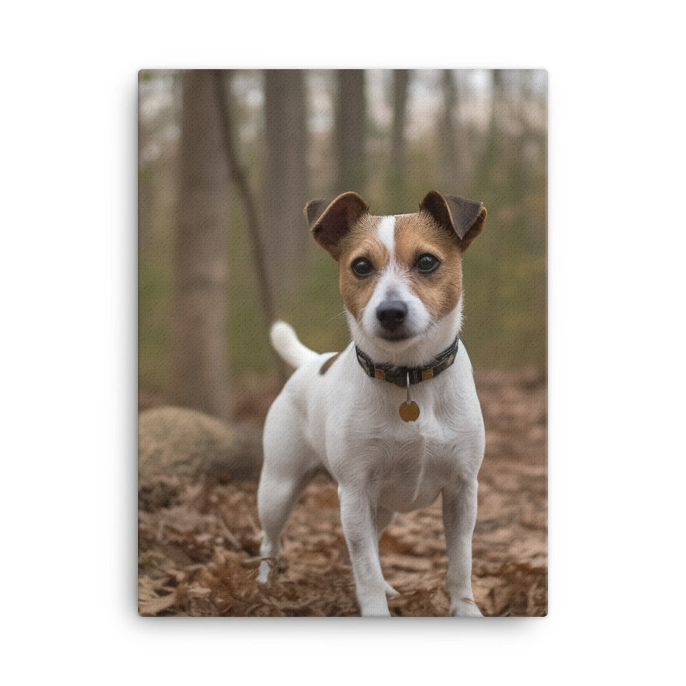 Adorable Jack Russell Terrier Posing for Camera Canvas - PosterfyAI.com