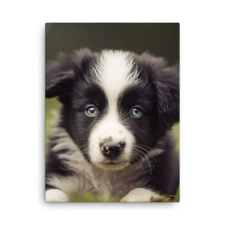 Adorable Border Collie Puppy Canvas - PosterfyAI.com