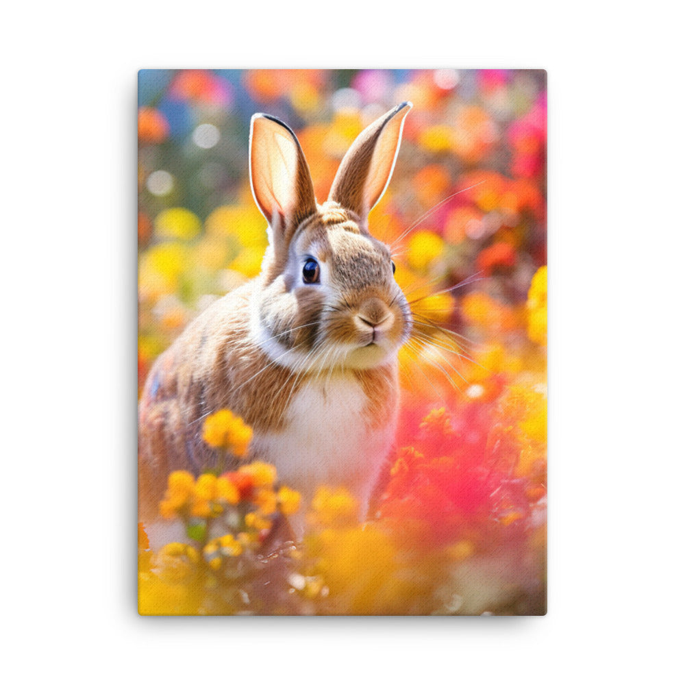 Playful English Spot Bunny Canvas - PosterfyAI.com