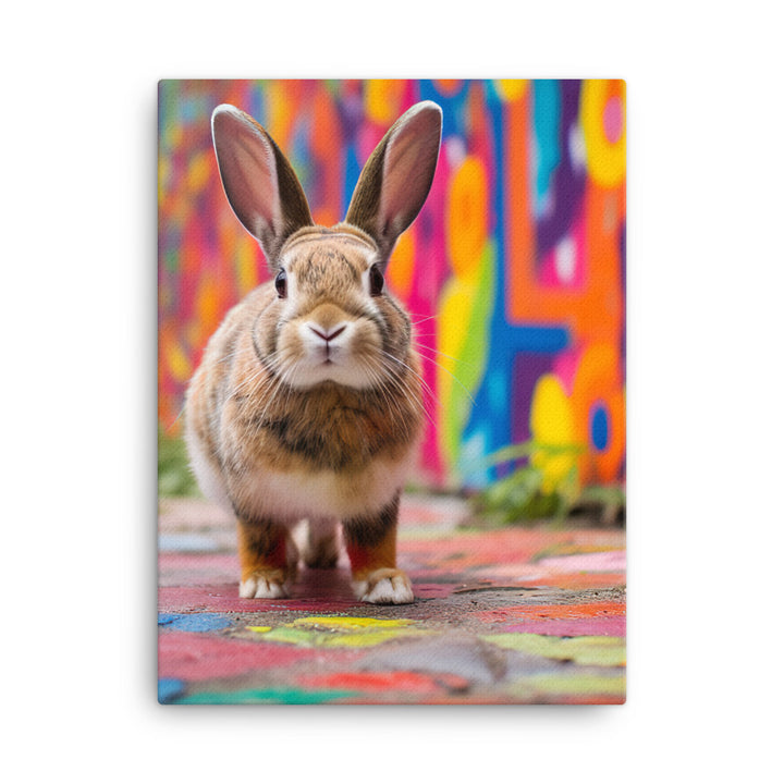 Playful English Spot Bunny Canvas - PosterfyAI.com