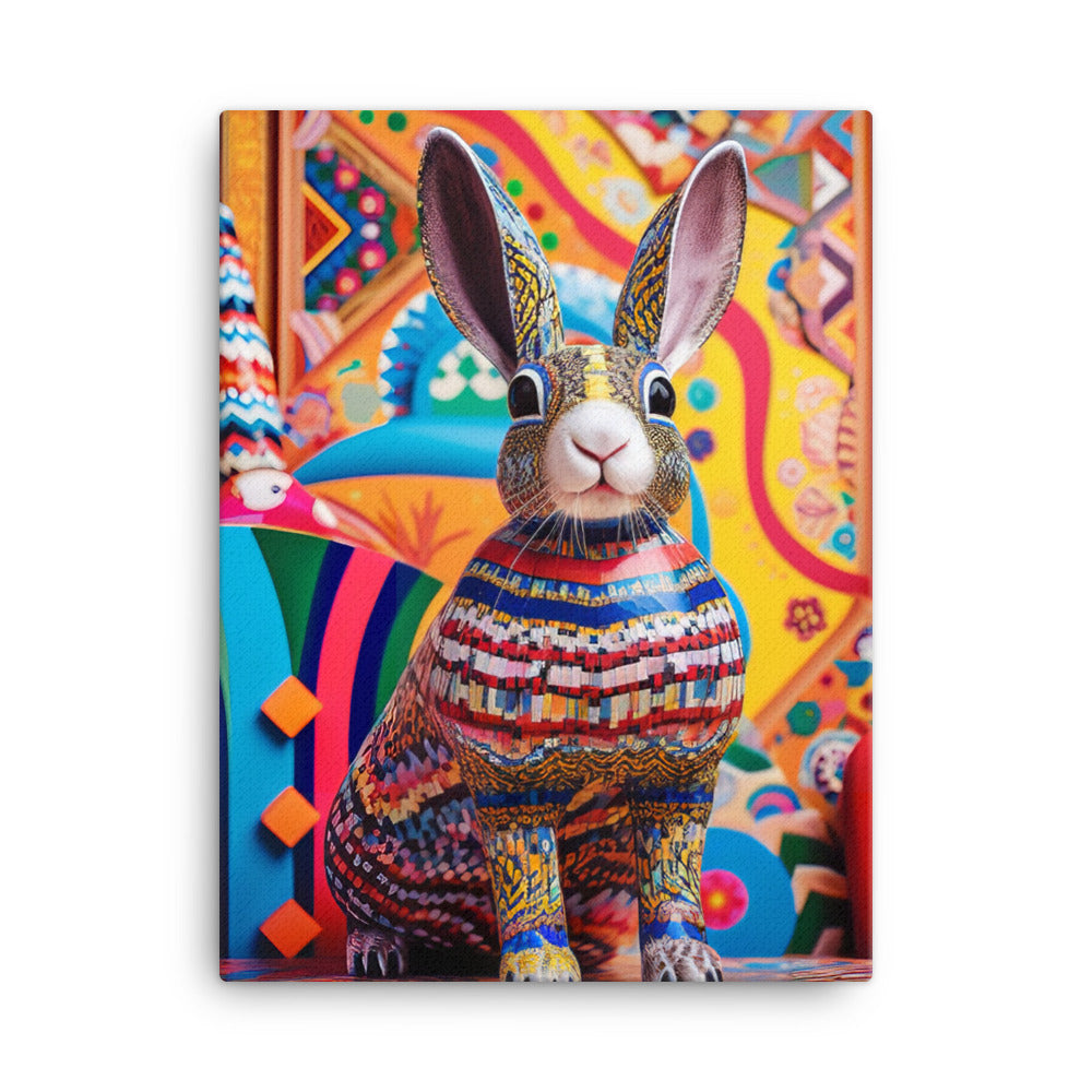 Playful English Spot Bunny Canvas - PosterfyAI.com