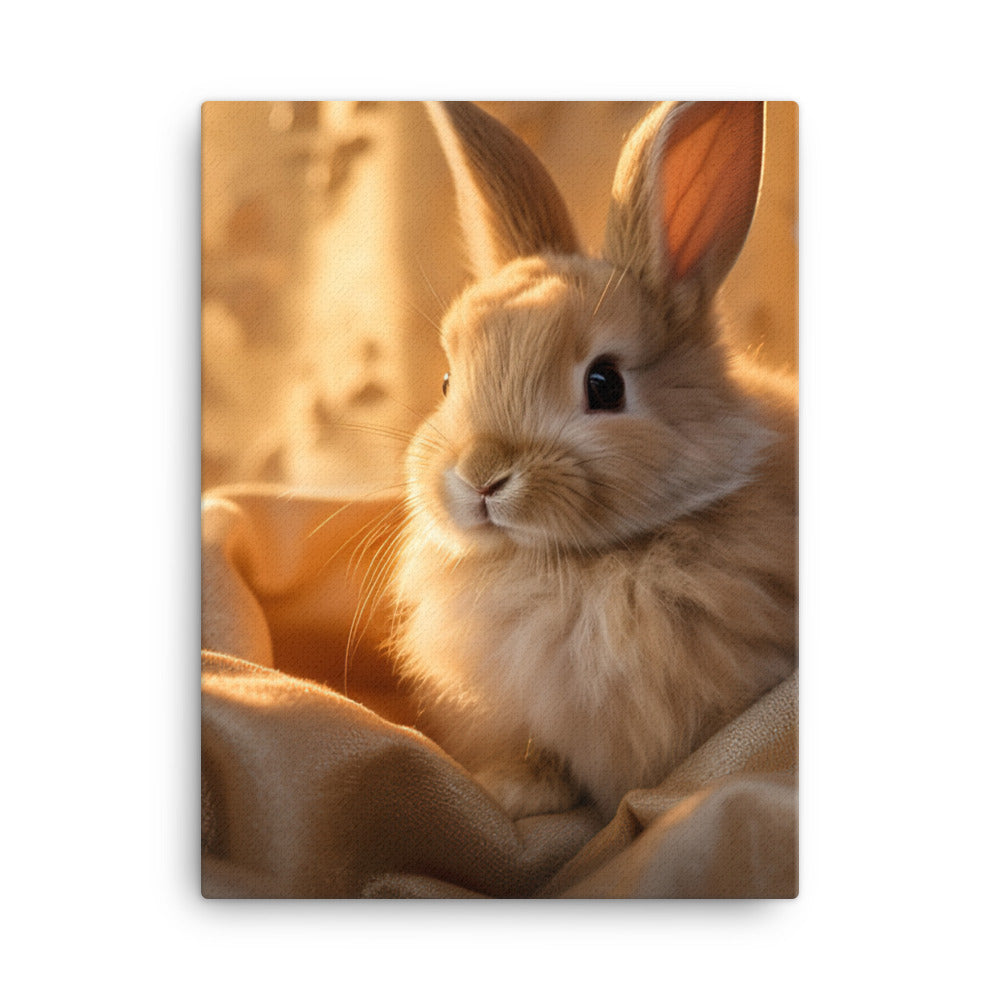 Mini Satin Bunnys Luxurious Presence Canvas - PosterfyAI.com