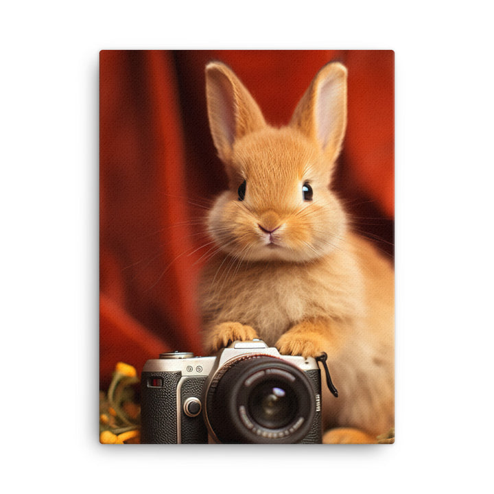 Mini Satin Bunnys Enchanting Inquisitiveness Canvas - PosterfyAI.com