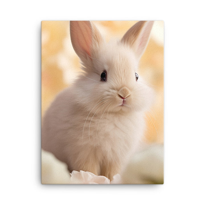 Mini Satin Bunny in Delicate Splendor Canvas - PosterfyAI.com