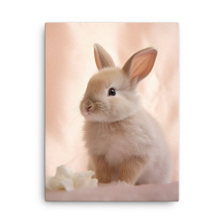 Mini Satin Bunny in Delicate Splendor Canvas - PosterfyAI.com