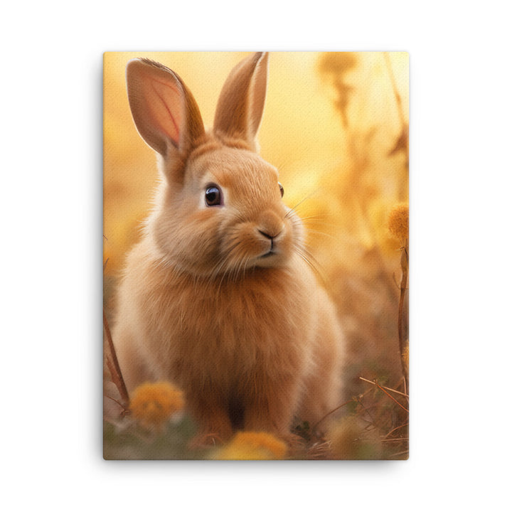 Tan Bunny in a Whimsical Wonderland Canvas - PosterfyAI.com