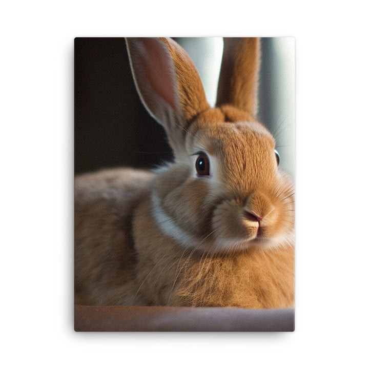 Rhinelander Bunny in a Cozy Setting Canvas - PosterfyAI.com
