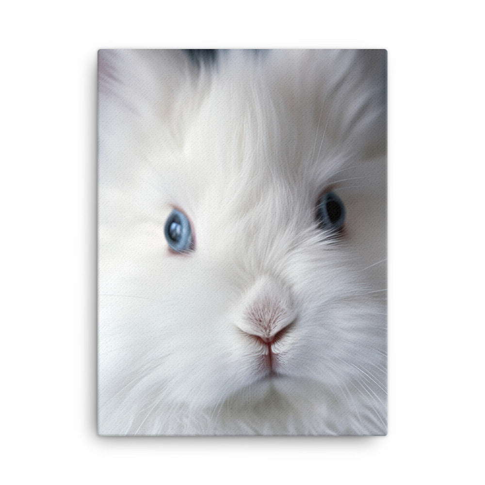 Charming Satin Angora Bunny Canvas - PosterfyAI.com